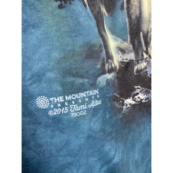 The Mountain 2015 Tani Alba Moon Wolf Long Sleeve Top Size Large Tie dye Blue - Picture 5 of 11